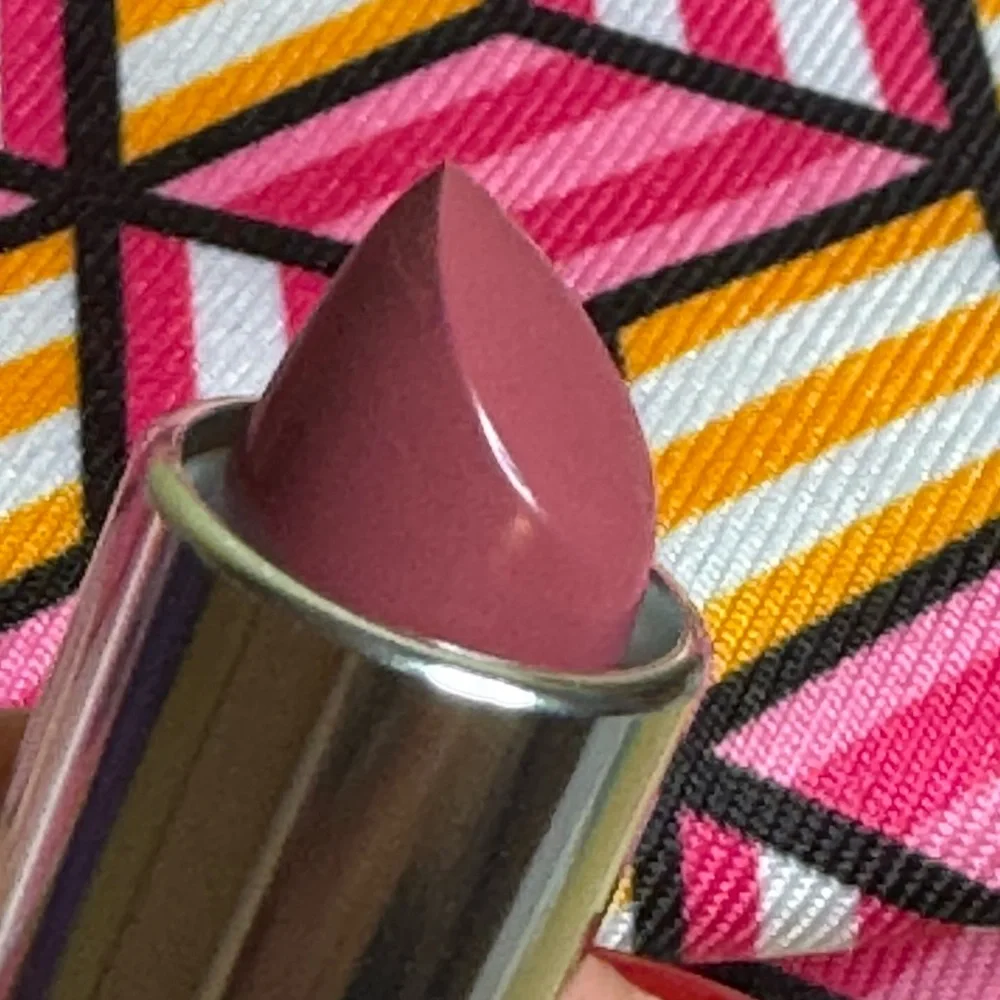 New Clinique Lipstick mod zippered makeup bag w/pair of lipsticks & mirror